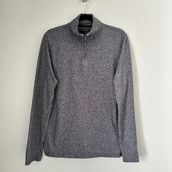 Banana Republic Men's Charcoal Gray Quarter-Zip Pullover S: M - Super Soft - Picture 2 of 7